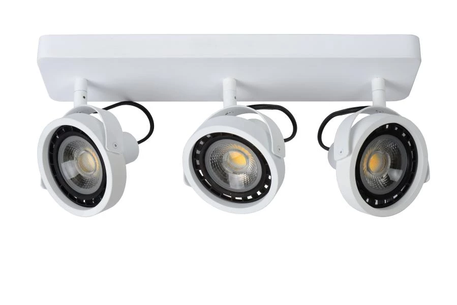 Lucide TALA LED - Spot plafond - LED Dim to warm - GU10 - 3x12W 2200K/3000K - Blanc - éteint